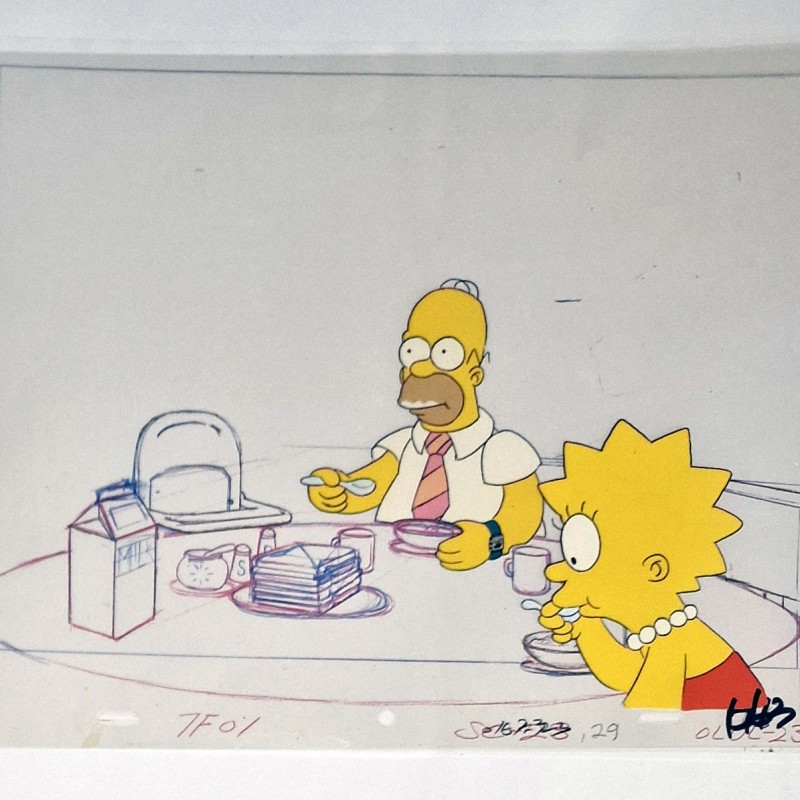 The Simpsons - Due Cel Rodovetri originali d'epoca realizzati a mano dagli studi di produzione