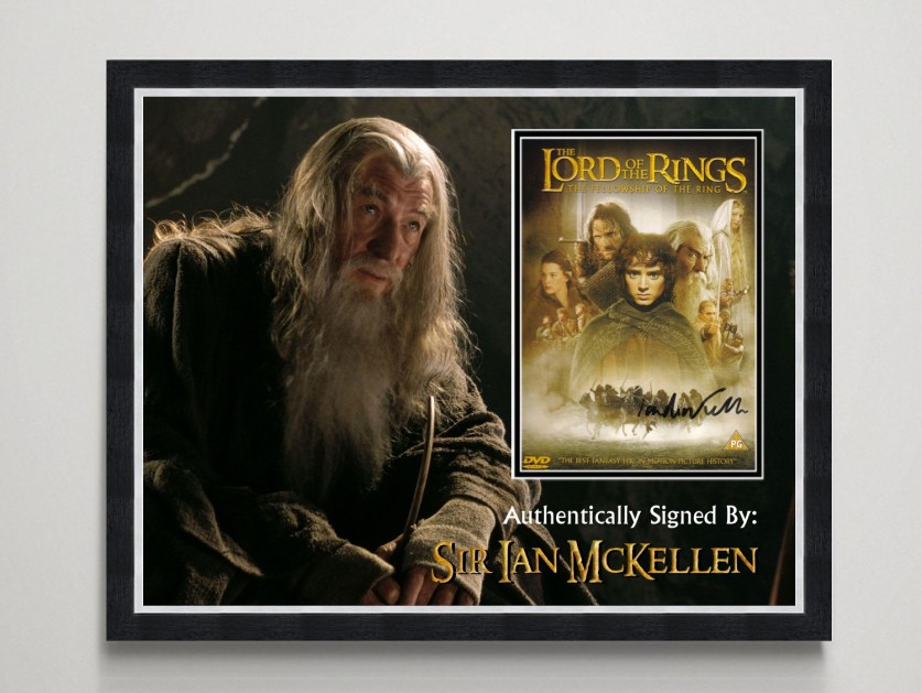 Espositore firmato di Gandalf di Ian McKellen per Il Signore degli Anelli