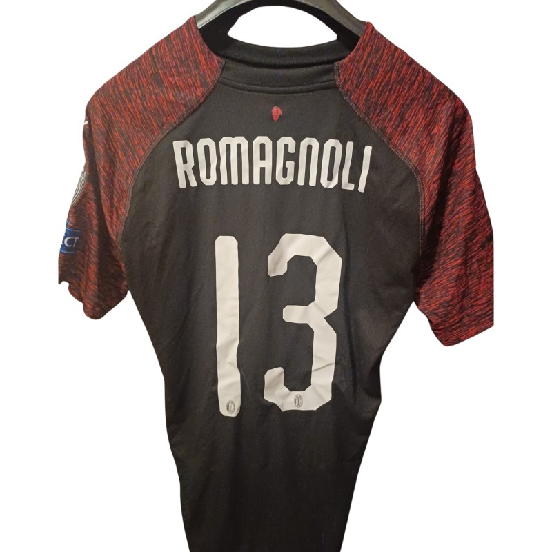 Romagnoli's Milan Issued Shirt, UEL 2018/19