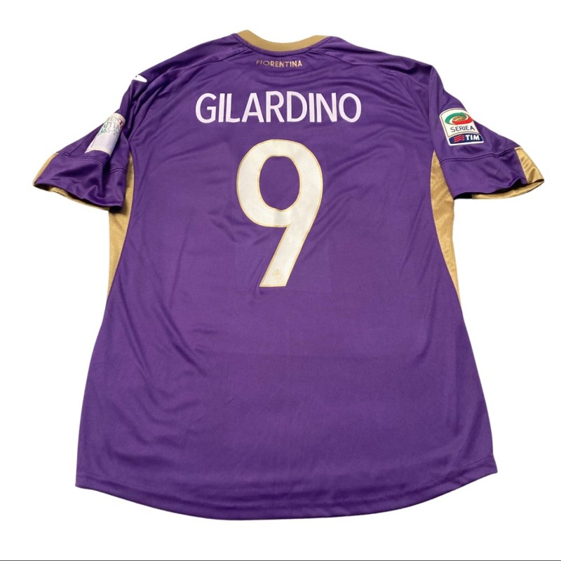 Gilardino's Match Shirt, Fiorentina vs Atalanta 2015 - "Firenze Capitale" Patch