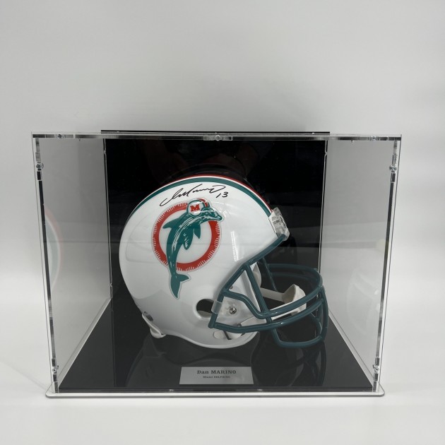 Dan Marino Signed Miami Dolphins Helmet in Display Case