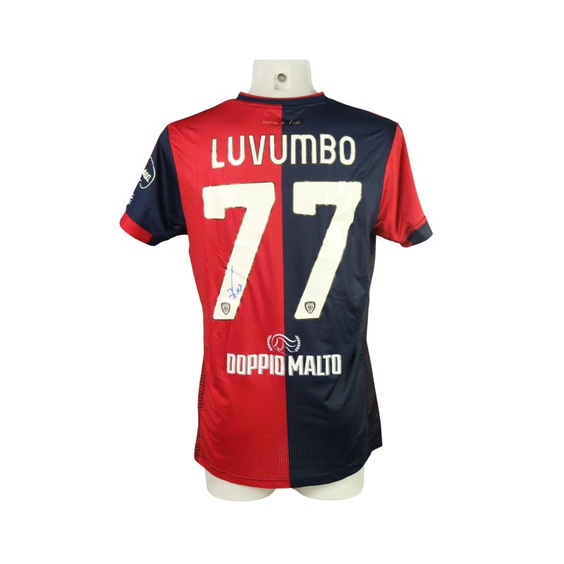 Luvumbo's Signed Unwashed Shirt, Cagliari vs Empoli 2024