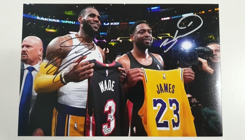 Photograph Signed by LeBron James and Dwyane Wade