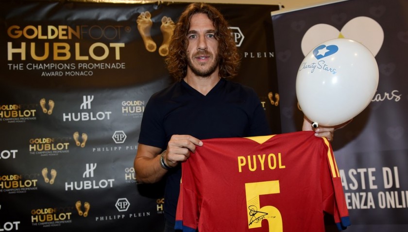 Official 2013 Spain Shirt Signed by Puyol