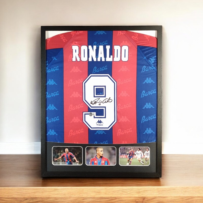 Ronaldo Nazario's Barcelona Signed And Framed Shirt