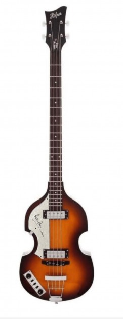 Paul McCartney of The Beatles Signed Hofnor Left Handed Bass Guitar