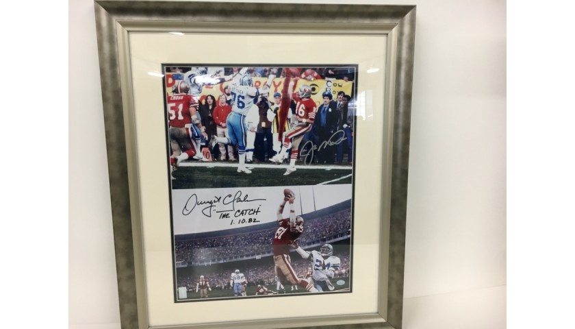 Joe Montana and Dwight Clark Dual Signed 'The Catch' Photo