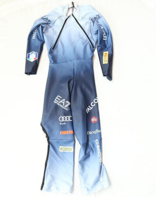 Tuta da gara da sci indossata e firmata da Dominik Paris - Sci Alpino 2024