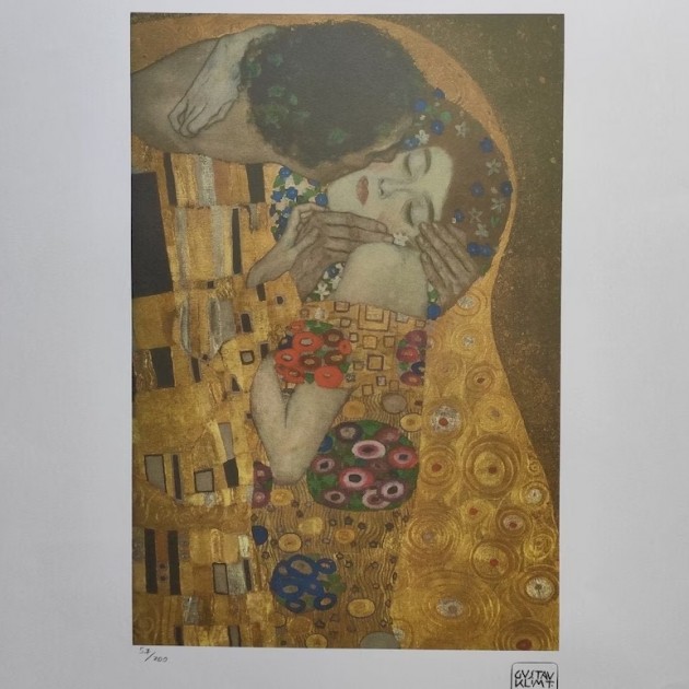 "The Kiss" Lithograph Signed by Klimt