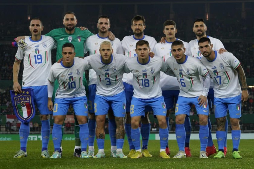 Bastoni's Match-Issued Shirt, Austria vs Italy 2022