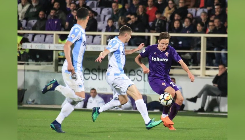 Chiesa's Fiorentina-Lazio Signed Match Shirt, 2018