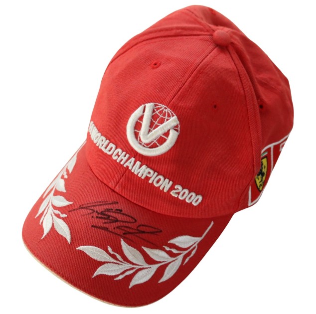 Paddock Scuderia Ferrari Cap, World Champion 2000 - Signed by Michael Schumacher + Pass