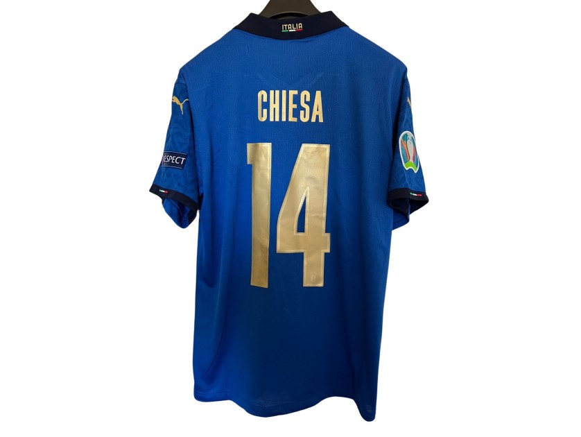 Chiesa's Match-Issued Shirt, Italy vs England Final EURO 2020