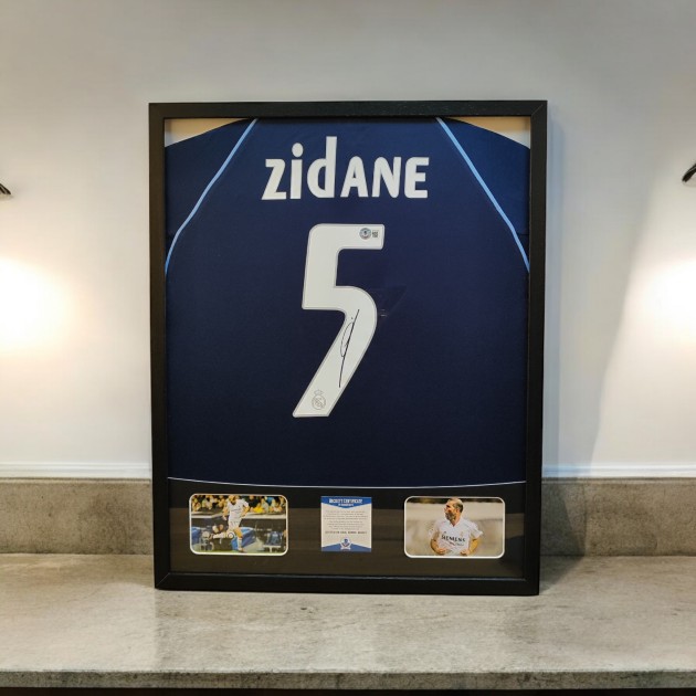 Maglia del Real Madrid firmata e incorniciata di Zinedine Zidane