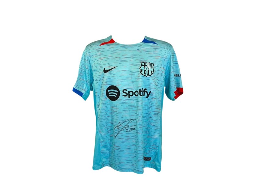 Maglia third FC Barcelona 2023/24 di Lamine Yamal firmata e incorniciata