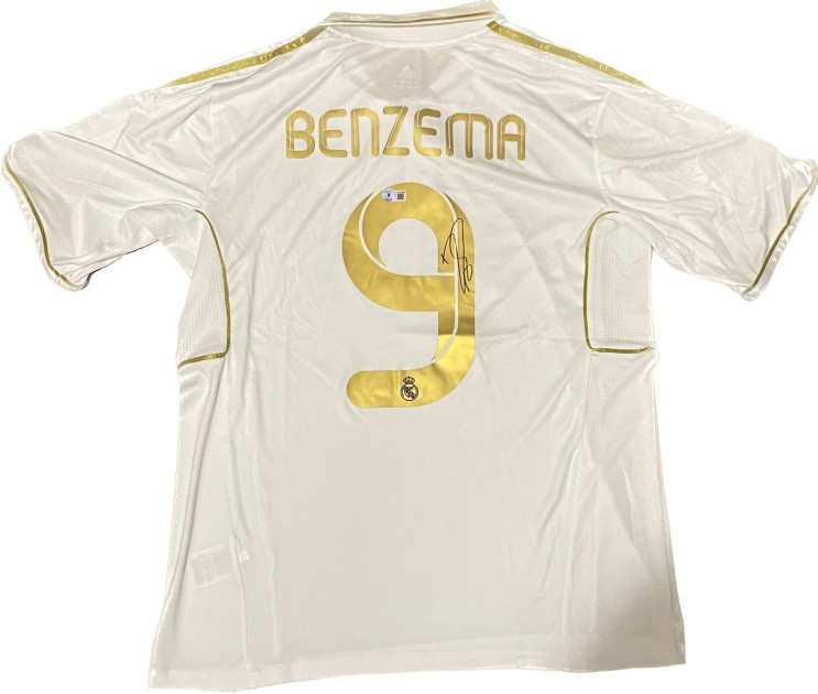 Maglia replica firmata di Karim Benzema del Real Madrid 2011/12