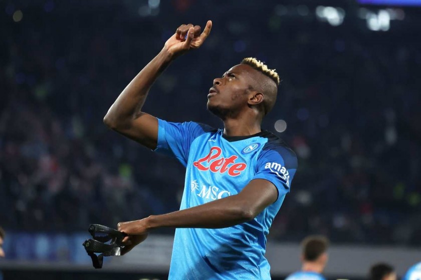 Quadro edizione limitata Maglia gara Osimhen Napoli, 2022/23 - Autografata  - CharityStars