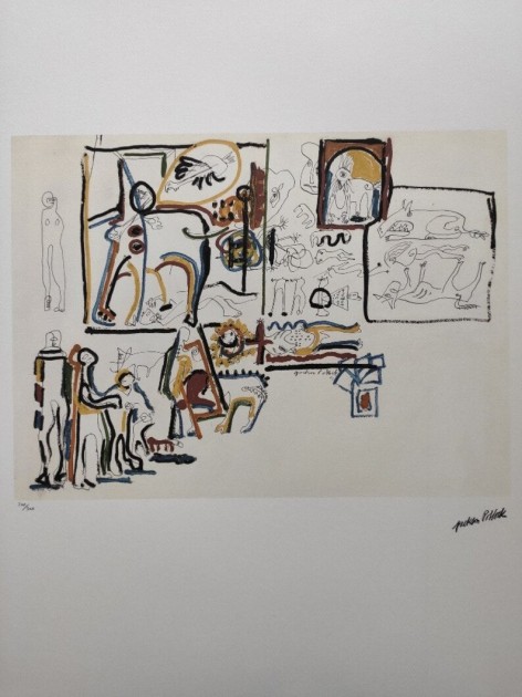 'Animals and Figures' Lithograph by Jackson Pollock