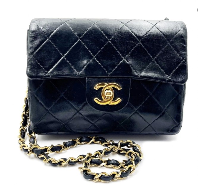 Mini borsa a tracolla nera Chanel Vintage