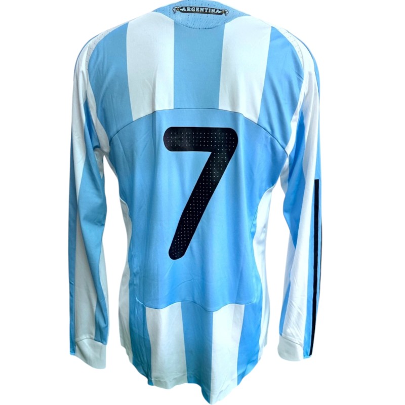 Lavezzi's Match-Issued Shirt, Scotland vs Argentina 2008