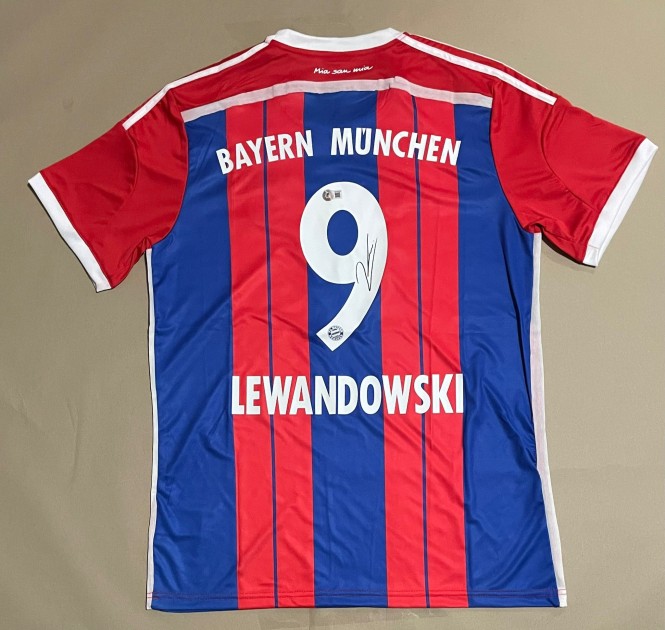 Maglia replica firmata di Robert Lewandowski del Bayern Monaco 2014/15