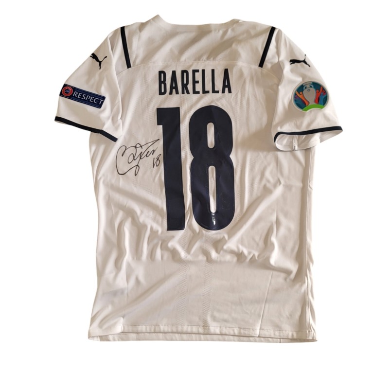 Barella's Signed Issued Shirt, Turkey vs Italy 2021