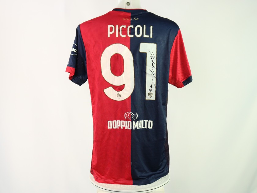 Piccoli's Signed Unwashed Shirt, Cagliari vs Bologna 2024