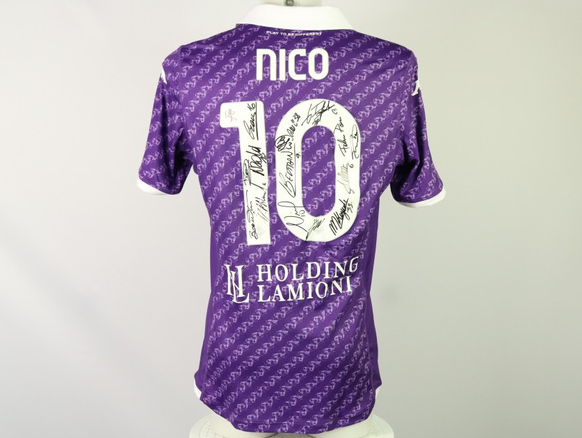 Maglia gara Nico Gonzalez, Fiorentina vs Bologna 2023 - Autografata dalla rosa