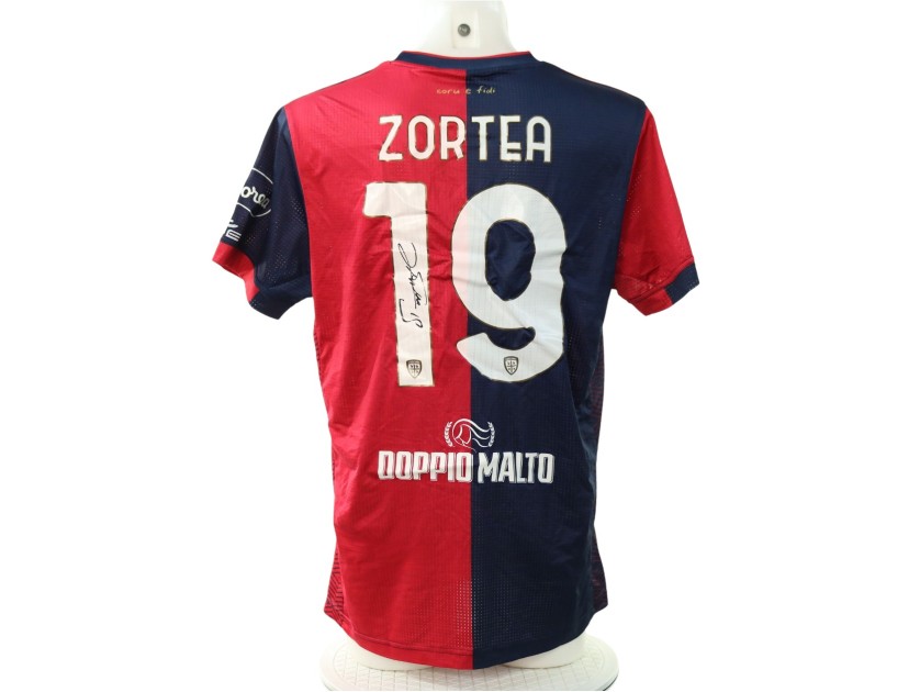 Zortea's Signed Unwashed Shirt, Cagliari vs Hellas Verona 2024