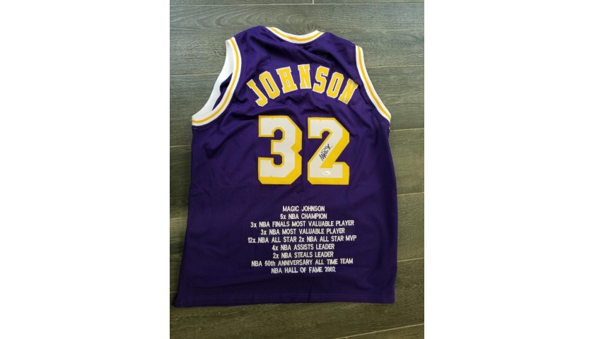 Magic Johnson Signed Lakers Jersey