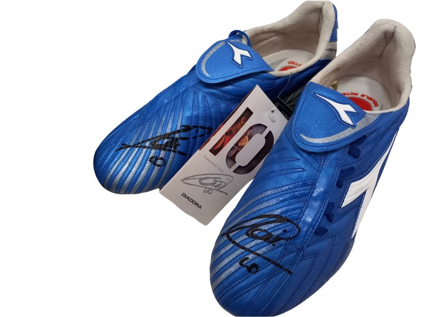 Boots and Shin Guards Signed by Francesco Totti - WC 2006 Edition