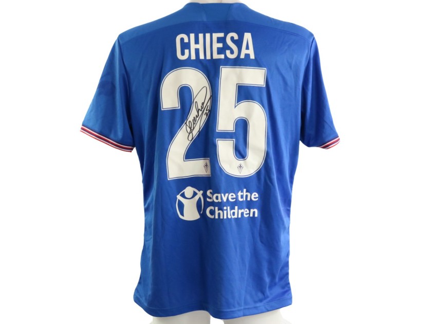 Chiesa Official Fiorentina Signed Shirt, 2017/18