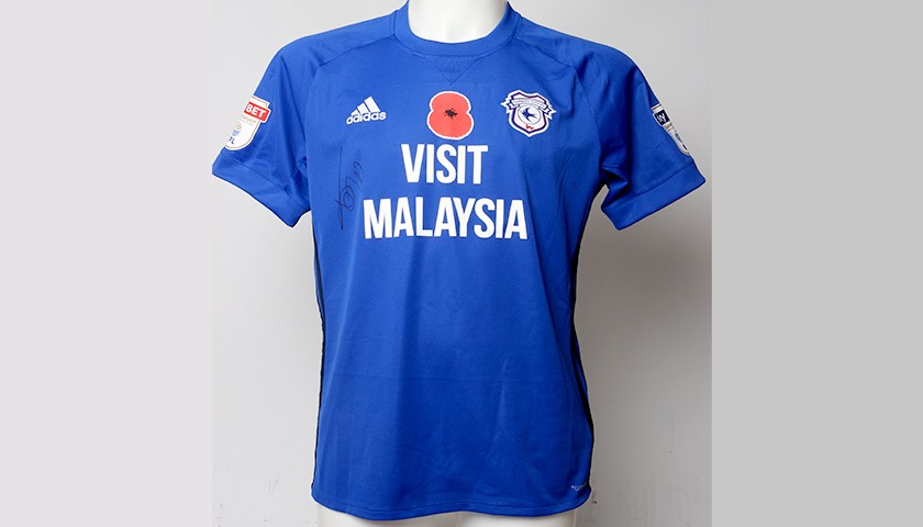 Poppy Shirt Signed by Cardiff City FC's Loïc Damour