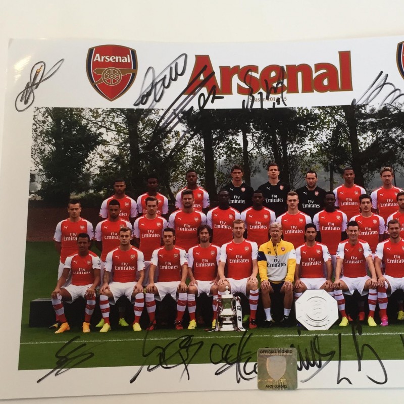 Arsenal First Team 2014-2015 Photograph Signed by Members of the Squad