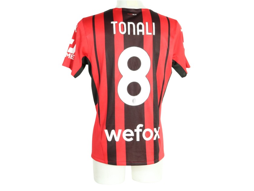 Tonali's Milan Match-Issued Shirt, 2021/22