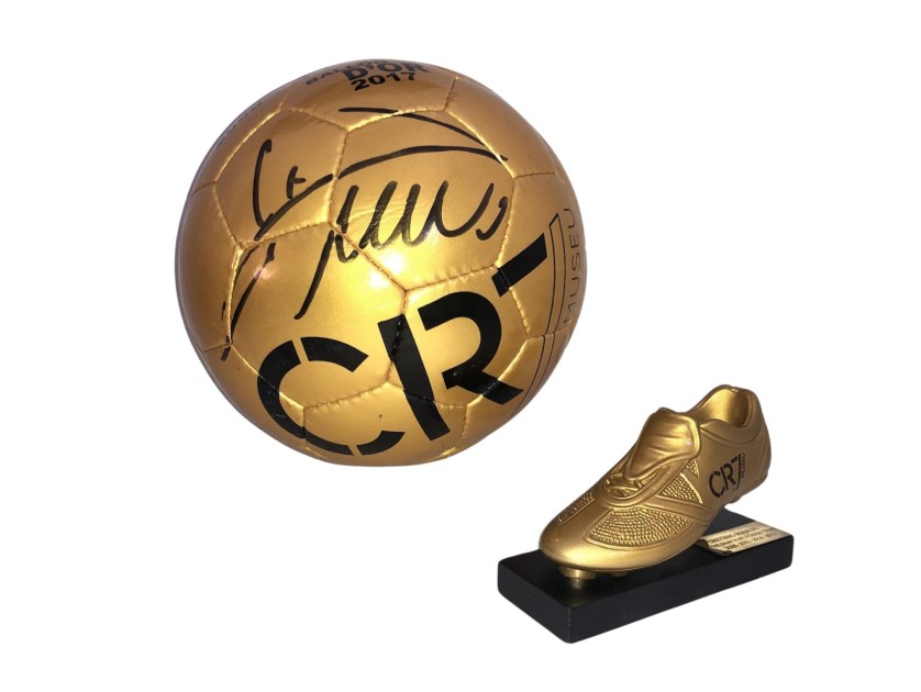 CR7 Museum Ball and Shoe - Signed by Cristiano Ronaldo