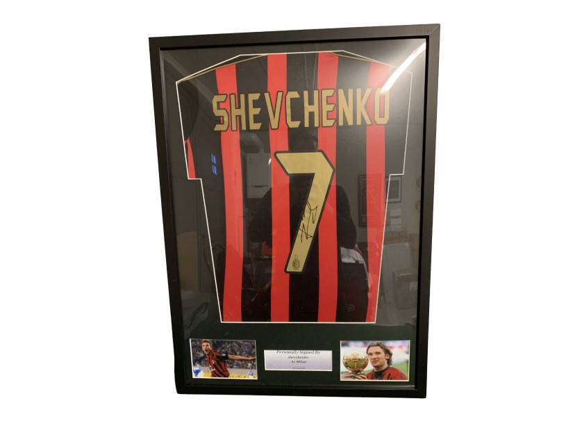 Maglia Shevchenko Milan - Autografata e Incorniciata