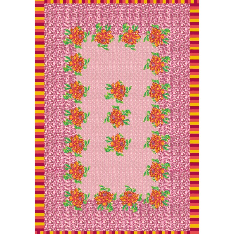 Lisa Corti – Camelia Magenta Tablecloth + 8 Napkins