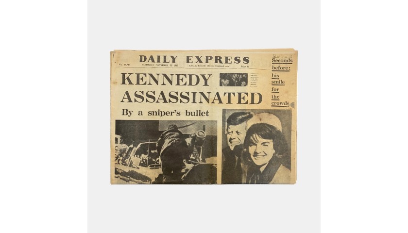 Daily Express 'Kennedy Assassinated' 23/11/63 Original Newspaper