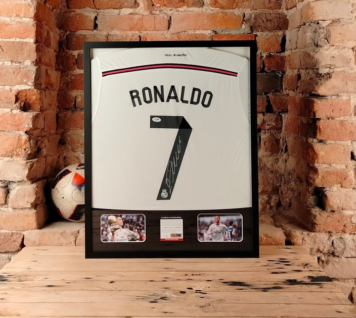 Maglia Real Madrid Cristiano Ronaldo in cornice deluxe di alta qualità - Autografata