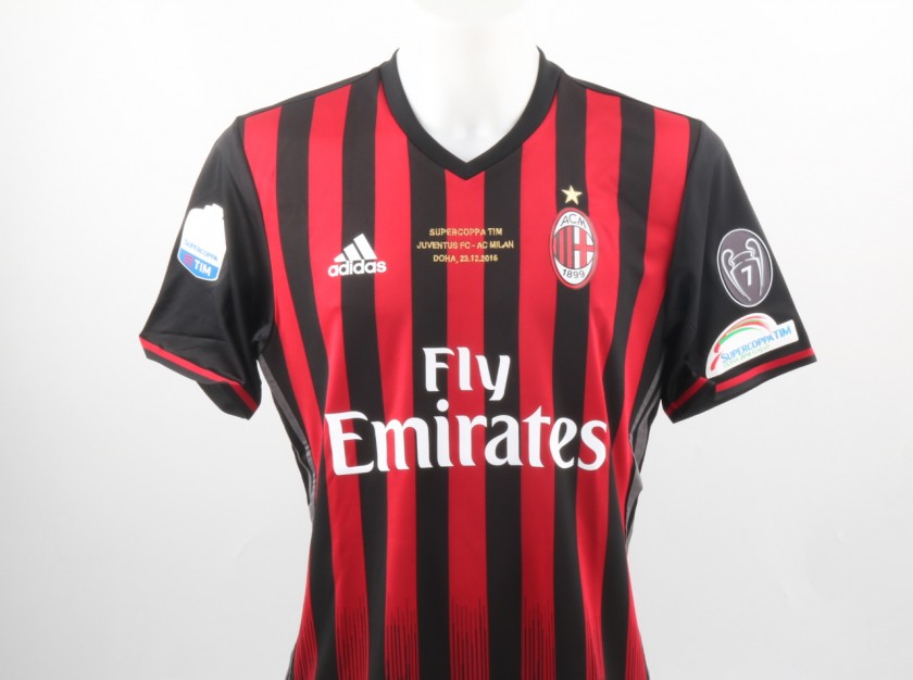 De Sciglio Match Issued Shirt, TIM Supercup Milan-Juventus - Special Sewing