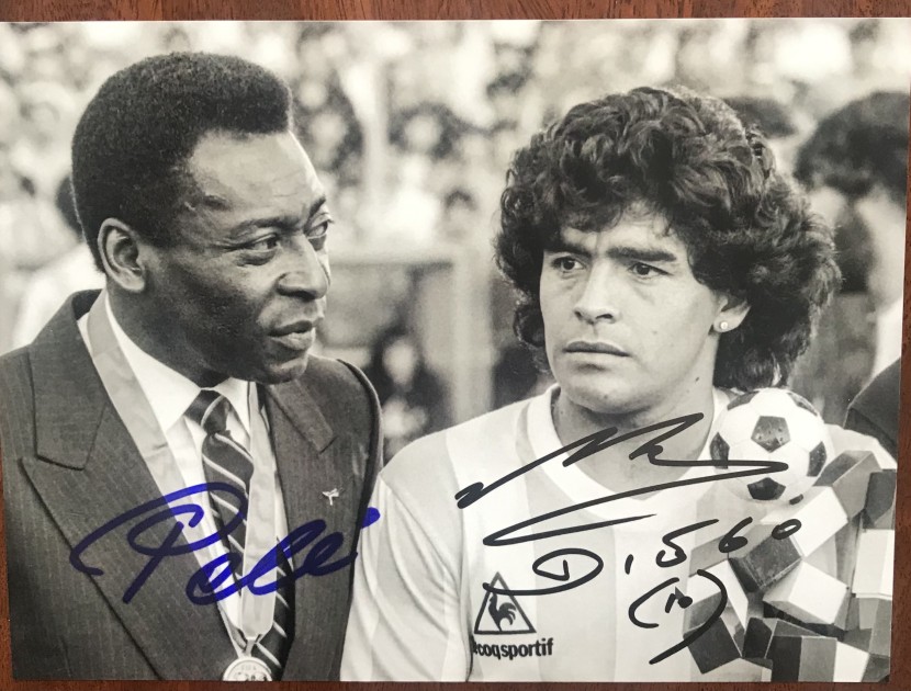 Diego Maradona And Pelè Signed Photo