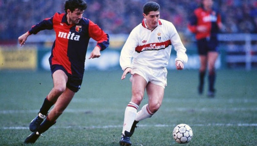 Daniele Massaro's AC Milan Serie A 1991 Signed Matchworn Shirt vs Cagliari 