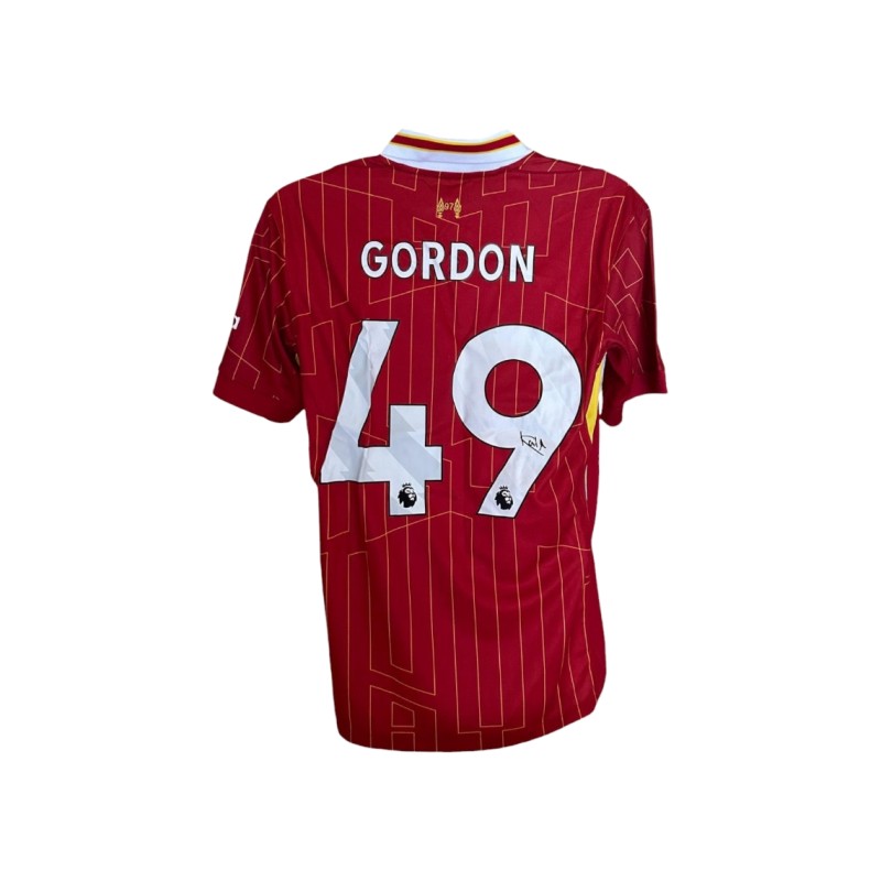 Kaide Gordon Signed Liverpool 2024-25 Home Football Shirt