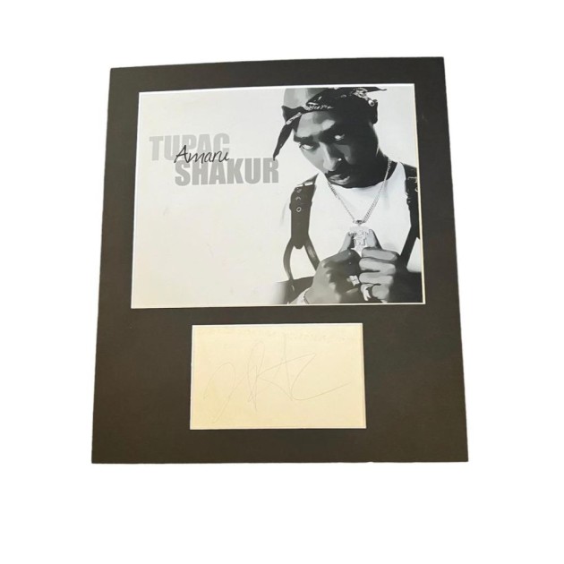 Tupac Shakur Signed Mounted Autograph Cut