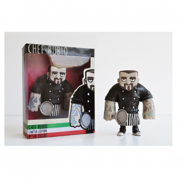 Limited edition Chef Rubio art toy and the graphic novel 