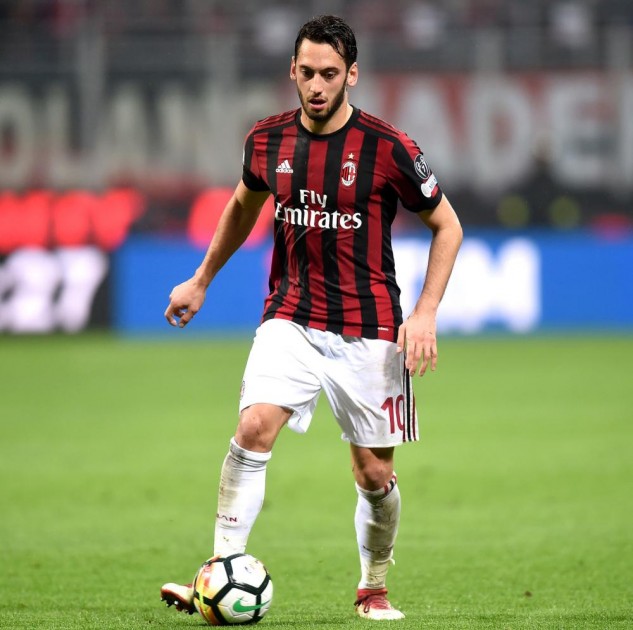 Calhanoglu's Match-Worn Milan-Inter Shirt with Special Patch - Unwashed