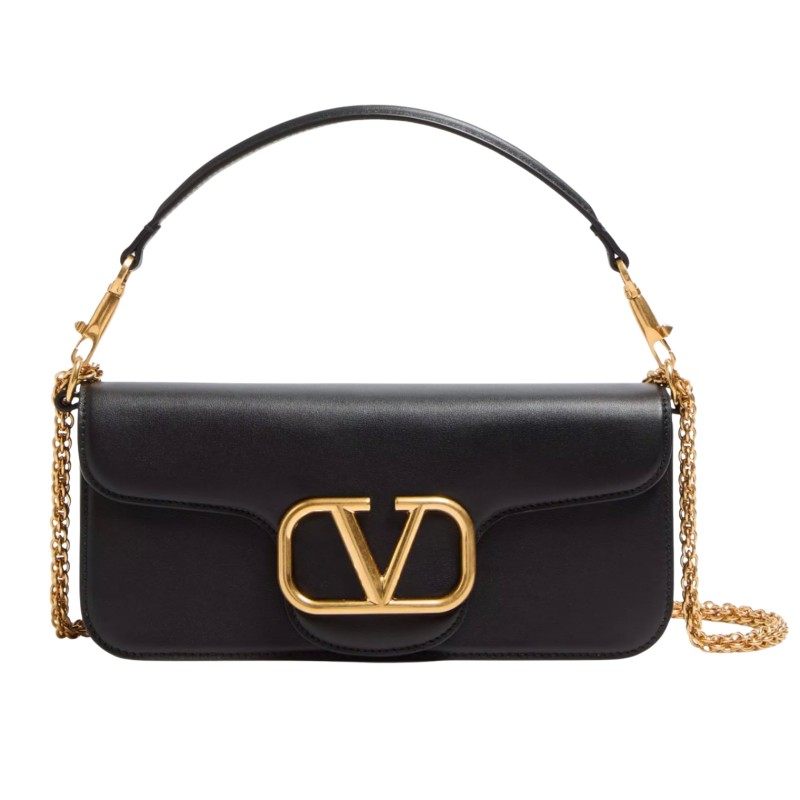 Valentino Garavani Locò Shoulder Bag in Calfskin - Color Black