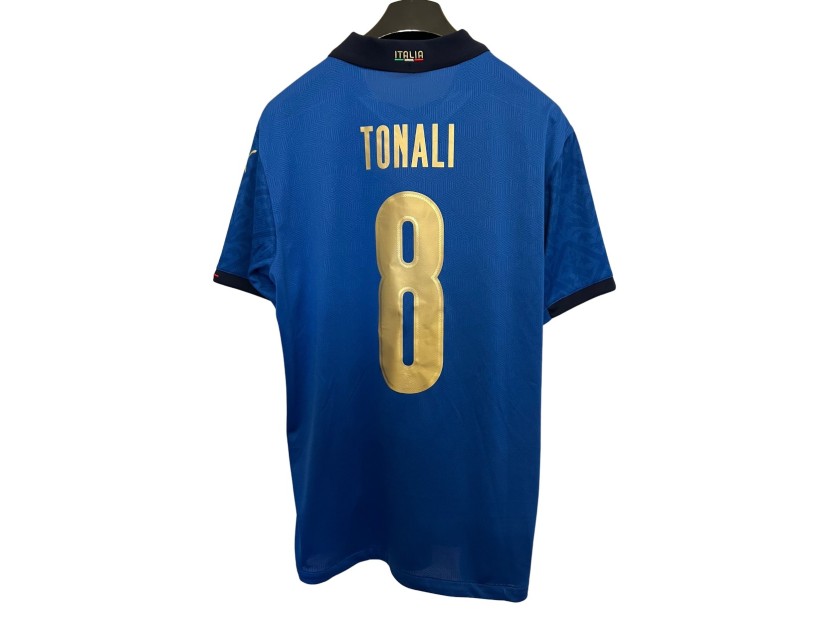 Tonali's Match-Issued Shirt, Italy vs Montenegro EURO 2023 U21 Qualifiers
