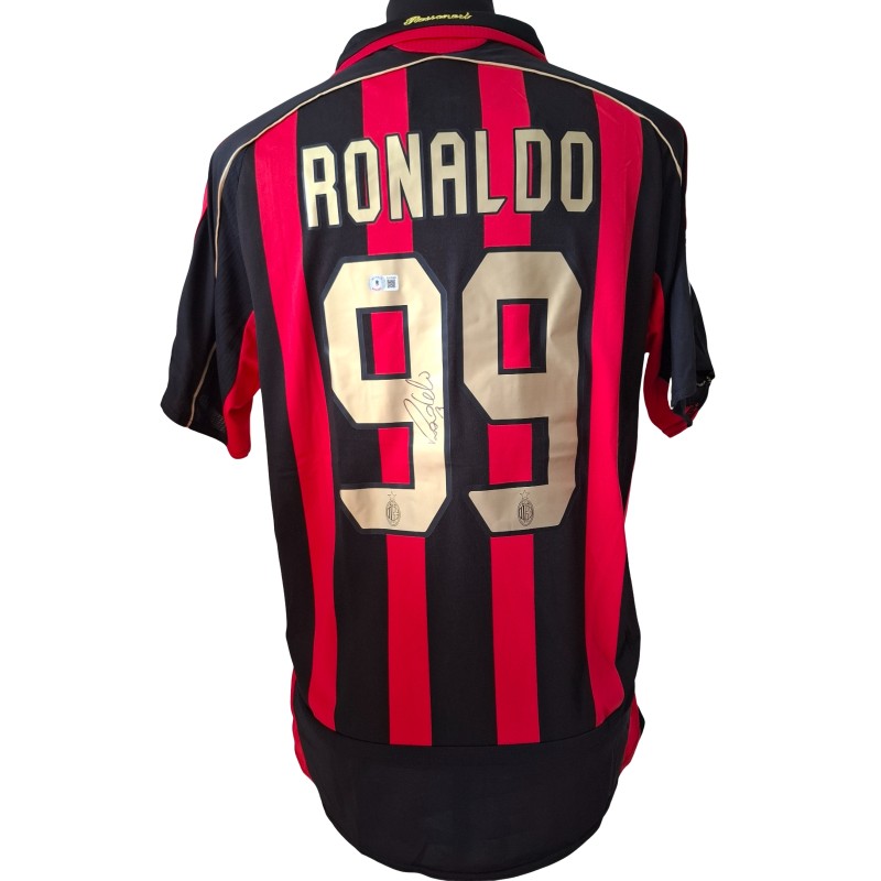 Maglia replica firmata di Ronaldo Nazario per il Milan 2006/07